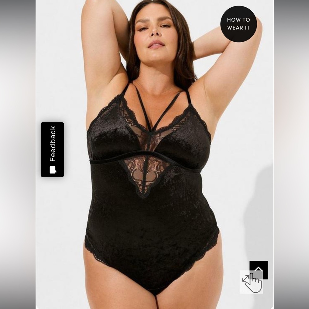 Torrid Velvet & Lace Bodysuit